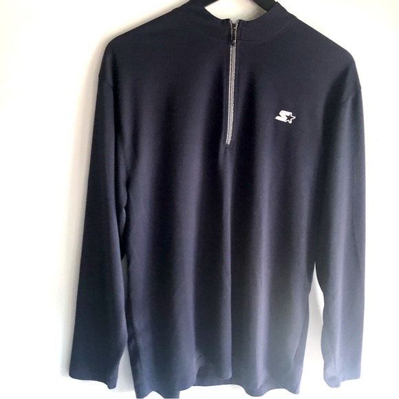 Men’s STARTER Running Jacket, 1/4 ZIP, SZ M, Dri-Star, Navy Blue, Excellent Cond - Picture 1 of 7